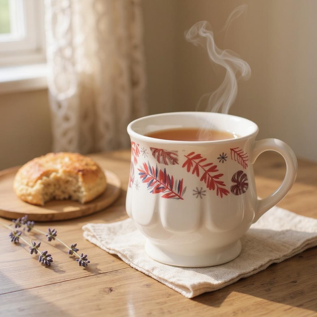 Leaf Tea Cups - White Tea Cup Set of 6 | Lightweight & Modern Design