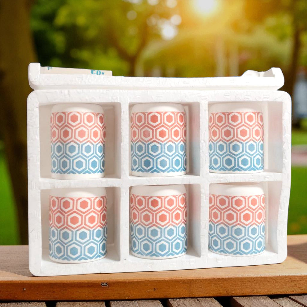 Multicolor Tea Cup Set - Pack of 6
