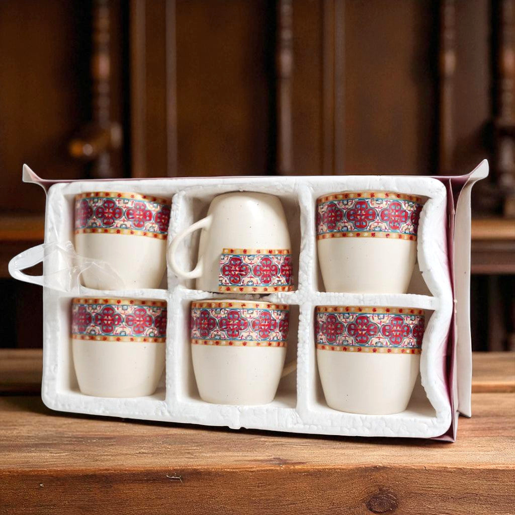 White Coffee Cup Set - 6 Piece | Design Tea & Coffee Set