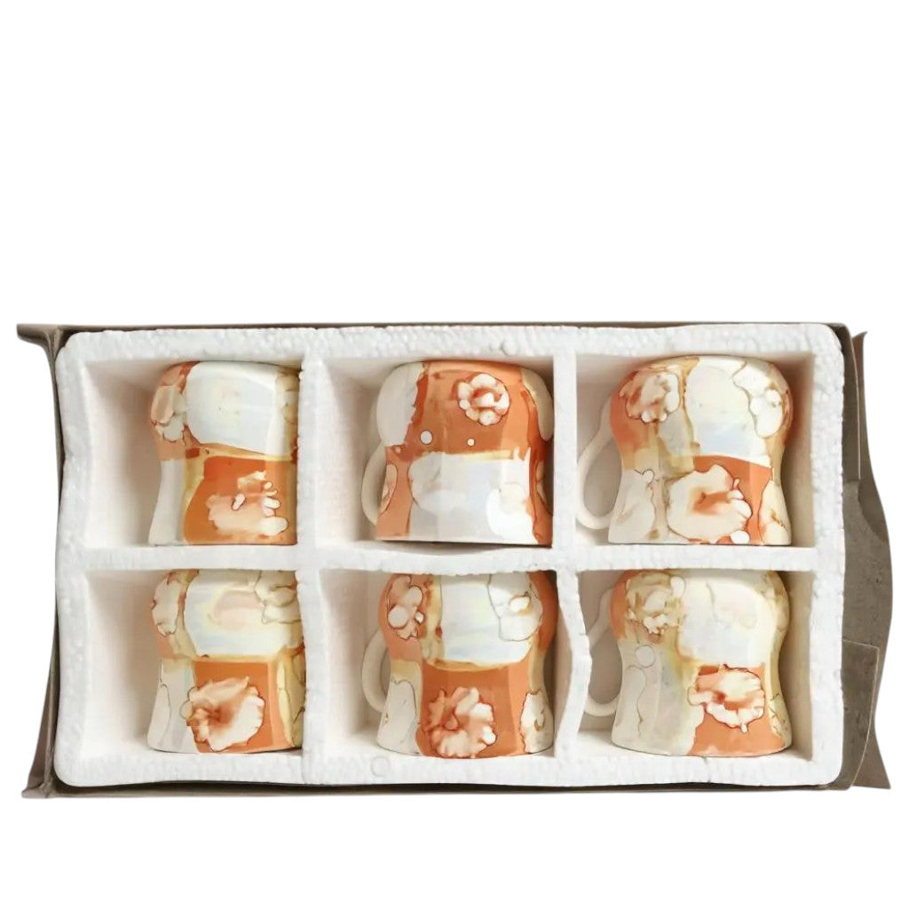 Multicolor Coffee 6 Piece Set – Modern Tea Cup Set for Home, Office & Gifting