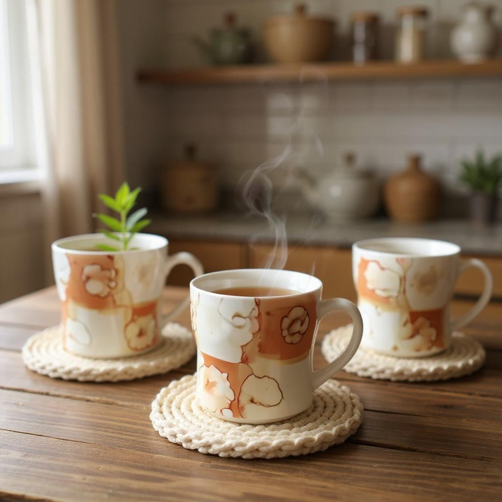 Multicolor Coffee 6 Piece Set – Modern Tea Cup Set for Home, Office & Gifting