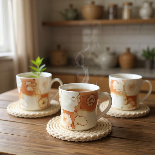 Multicolor Coffee 6 Piece Set – Modern Tea Cup Set for Home, Office & Gifting