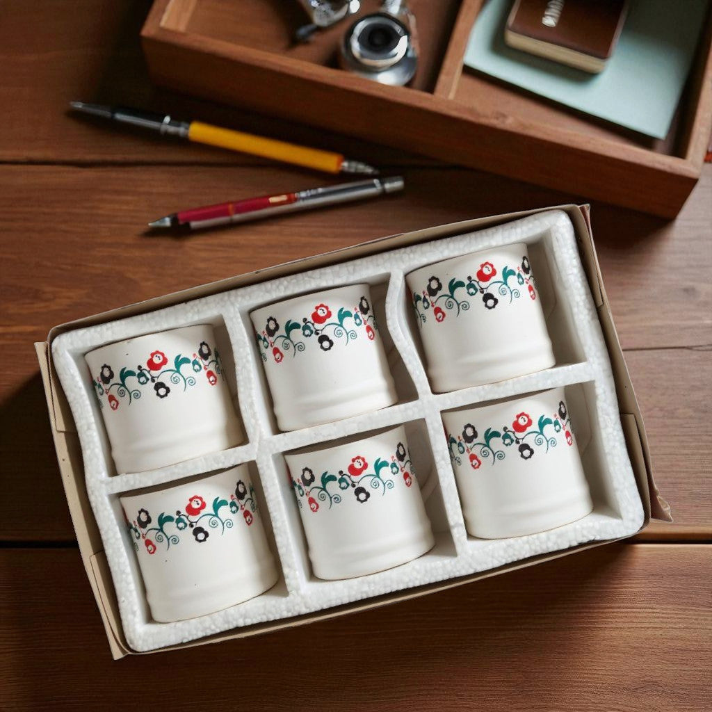 White Floral Ceramic Mug – Textured Tea Cup for Home, Office & Party