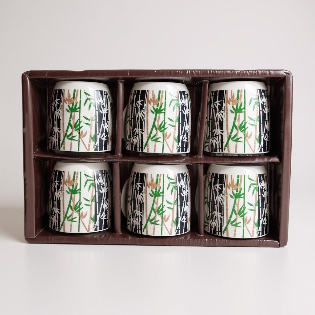 Elegant Leaf Floral Design Coffee Mugs – Tea and Coffee Cup Set of 6 for Home & Office Use