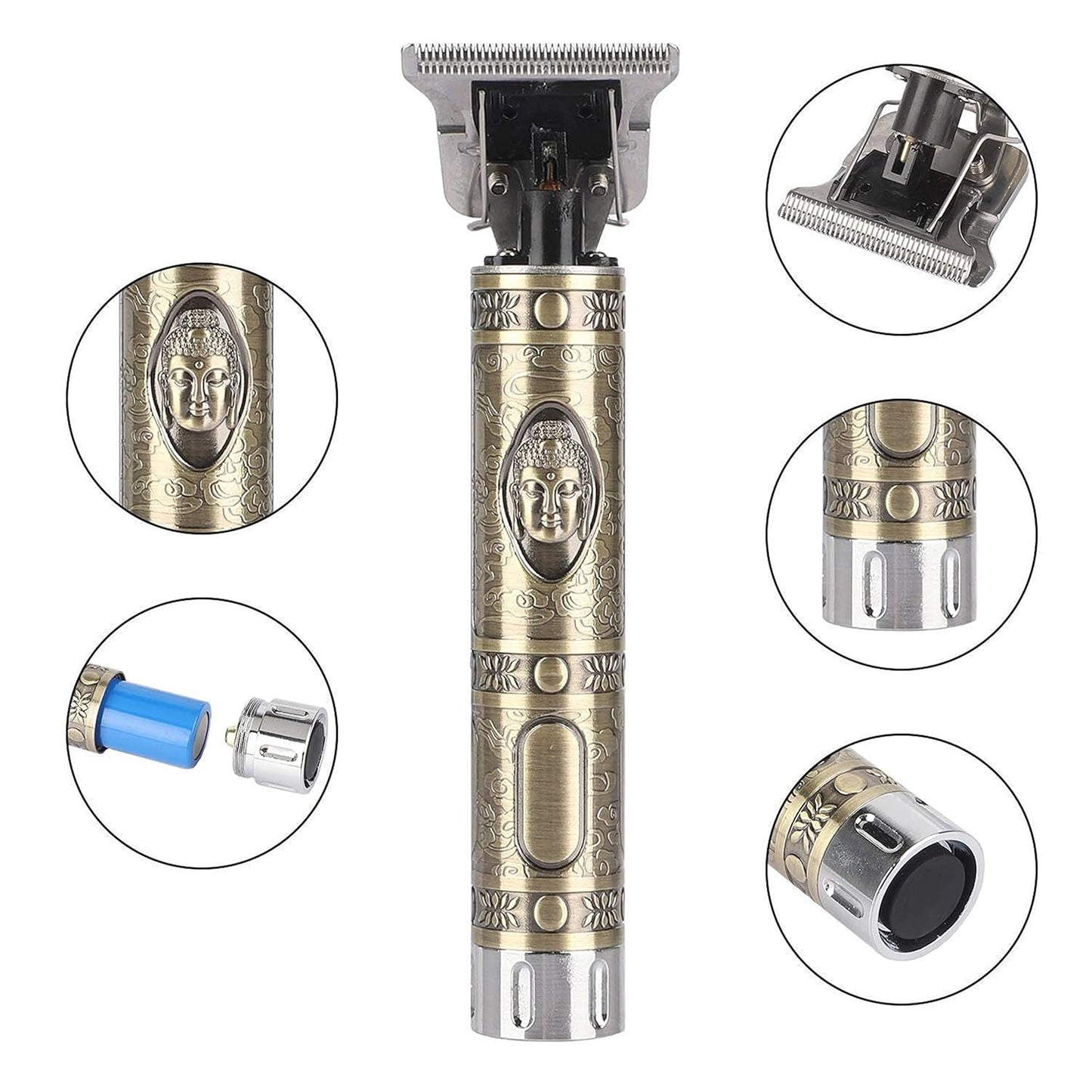 Men’s Shaver & Haircut Machine – Rechargeable Beard Trimmer and Hair Clipper (Golden)