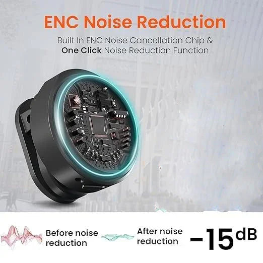 Black Dual Wireless Collar Microphone – ENC Noise Cancellation | Type C & 8 Pin, Charging Case, Mobile Compatible