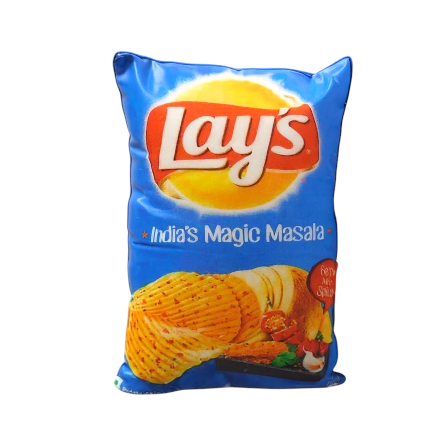 Lays Chips Pillow – Blue Printed Toy Pillow for Kids | Soft Washable Cushion