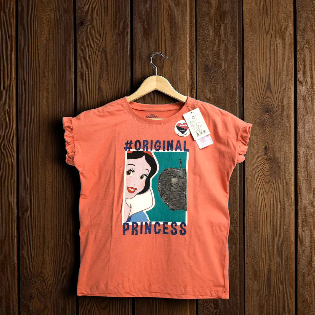 Orange Girl Top T Shirt Cotton – Medium Size Casual Wear