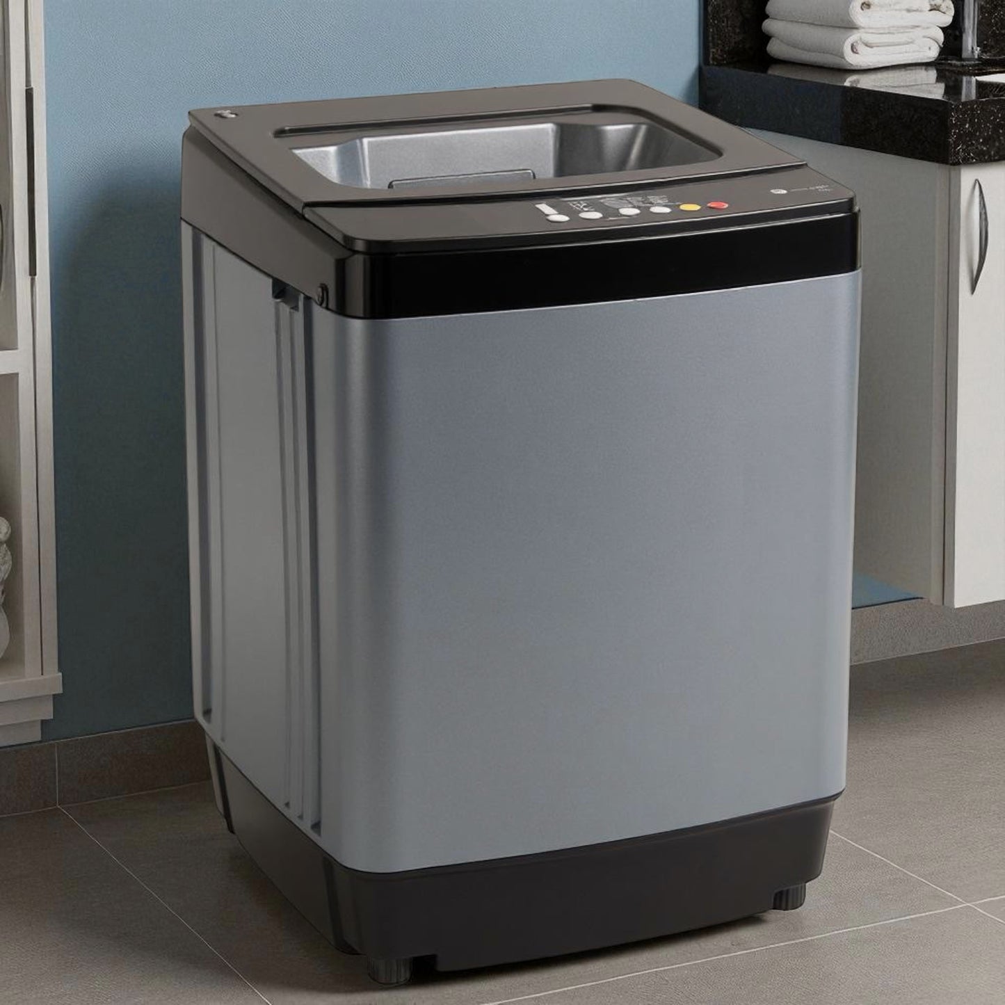realme TechLife Washing Machine – 8 kg Fully Automatic Top Load (Grey, Tidal Wave Drum)