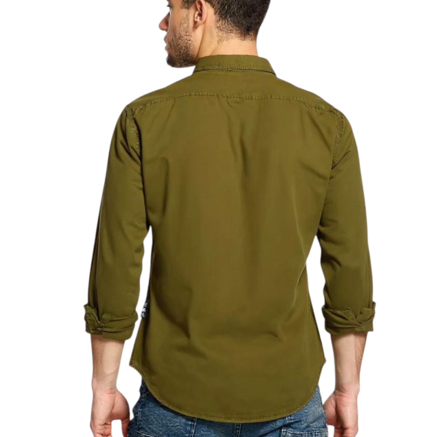 Green Casual Shirt - Button Down Slim Fit Full Sleeve Shirt for Men