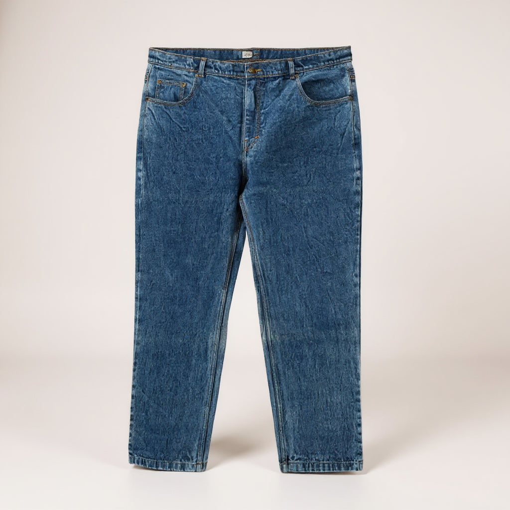 Denim Jeans Blue Color – Stretchable Cotton Regular Fit Pocket Jeans Mens (Size 42, 44)