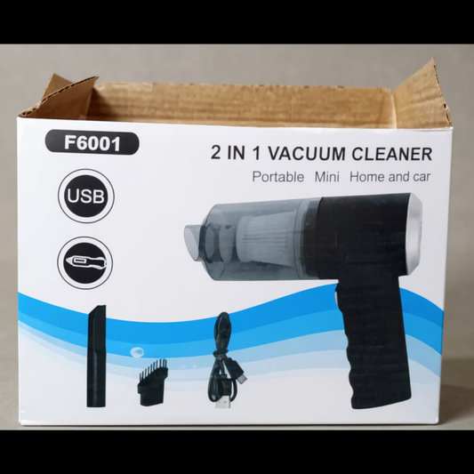 2 in 1 Portable Car Vacuum Cleaner with Blower | USB Rechargeable Wireless