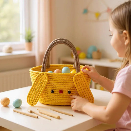 Yellow Cotton Woven Bucket Handbag – Casual Shoulder Bag for Women | Handcrafted Vacation & Wedding Purse