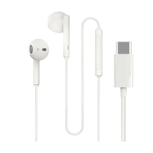 White Type C Wired Earphone – In-Ear with HD Mic | 14.2mm Driver, Powerful Audio