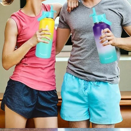 Multicolor Sports Water Bottle – 1000ML Stainless Steel Bottle