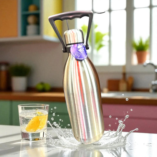 Silver Stainless Steel Water Bottle – 1600ML Double Wall | Hot & Cold, Leak-Proof, BPA-Free