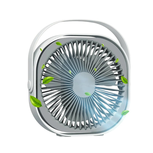 White Plastic Desktop Fan – Small Table Fan | 3 Speed Modes, Table Fan High Speed, Portable