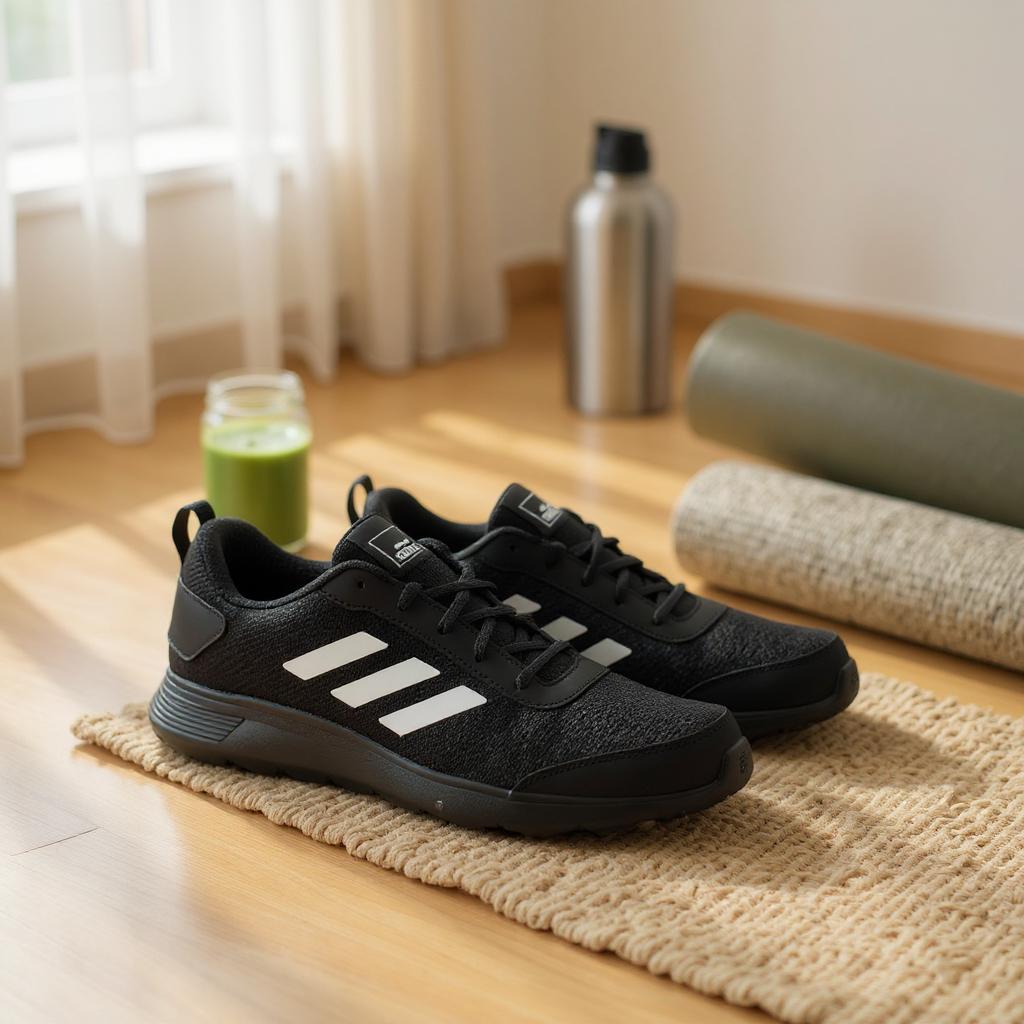 Adidas Lace Up Shoes – Black Running Shoes for Men | All-Day Comfort