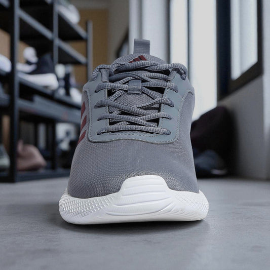 Adidas Grey Running Shoes – Men’s Impulse Syn Lace-Up | Lightweight Mesh