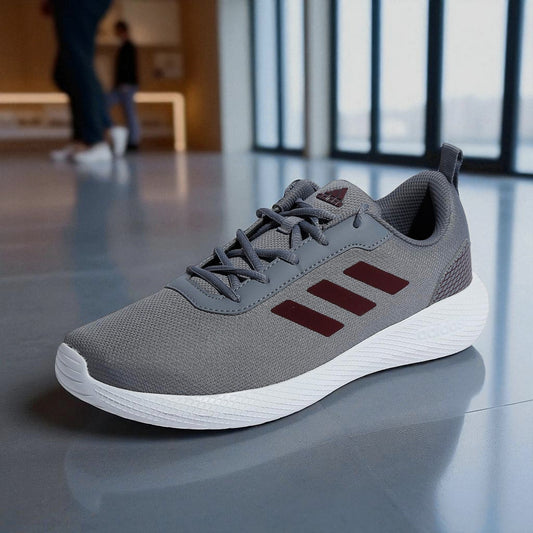 Adidas Grey Running Shoes – Men’s Impulse Syn Lace-Up | Lightweight Mesh