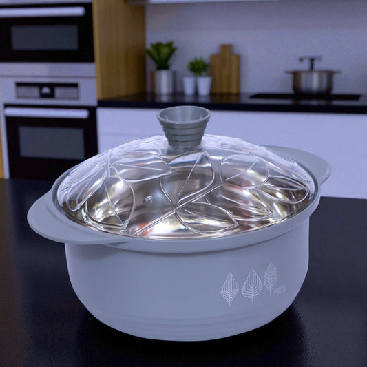 Jaypee Plus Aqualine 1200ml Steel Casserole with Lid | Stainless Steel Breakfast Casserole