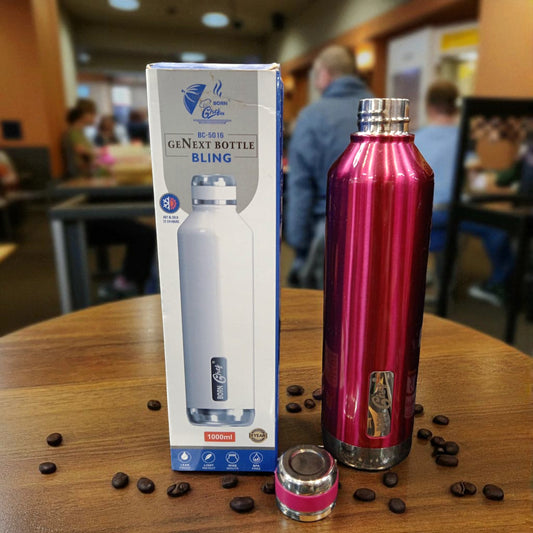 Bornchef Stainless Steel Red Water Bottle BC-5016 | 1L Hot & Cold Bottle