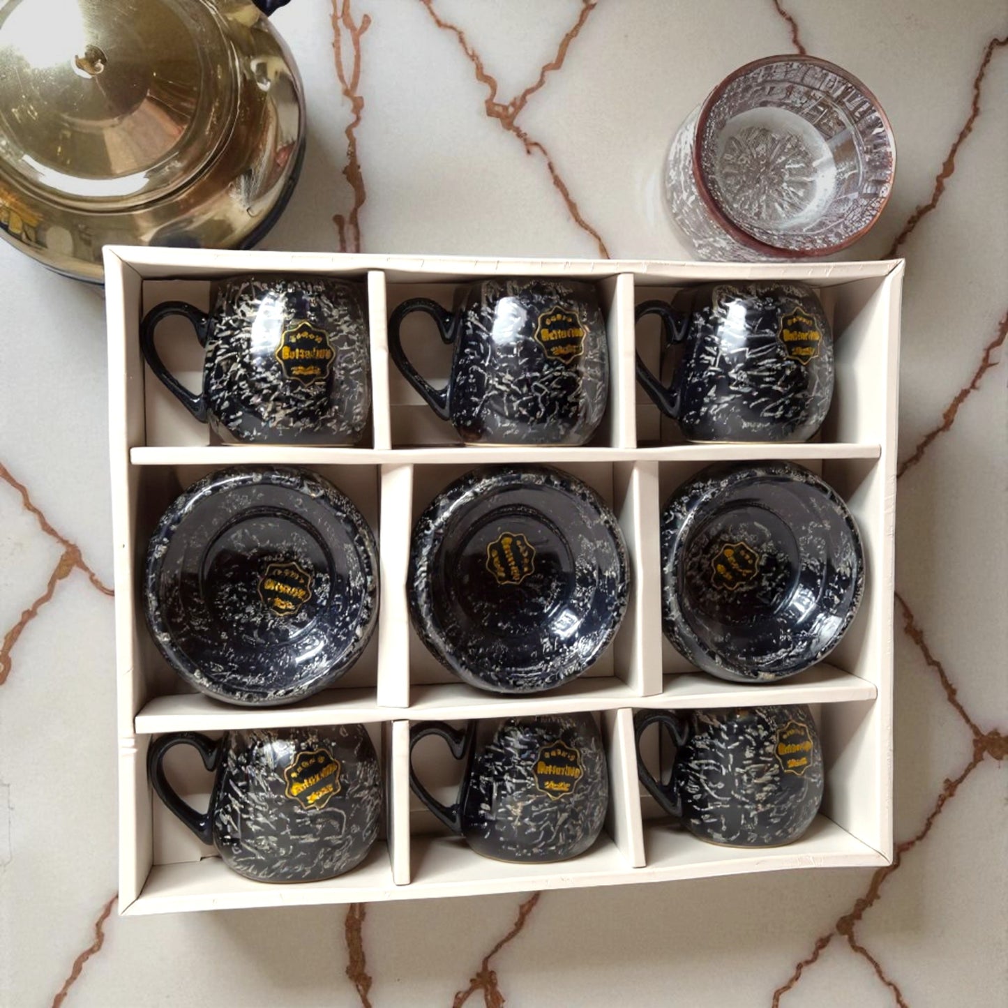 Dalmore 6 Pcs Tea Mug & 3 Exclusive Ceramic Bowls Set | Crockery Gift Set