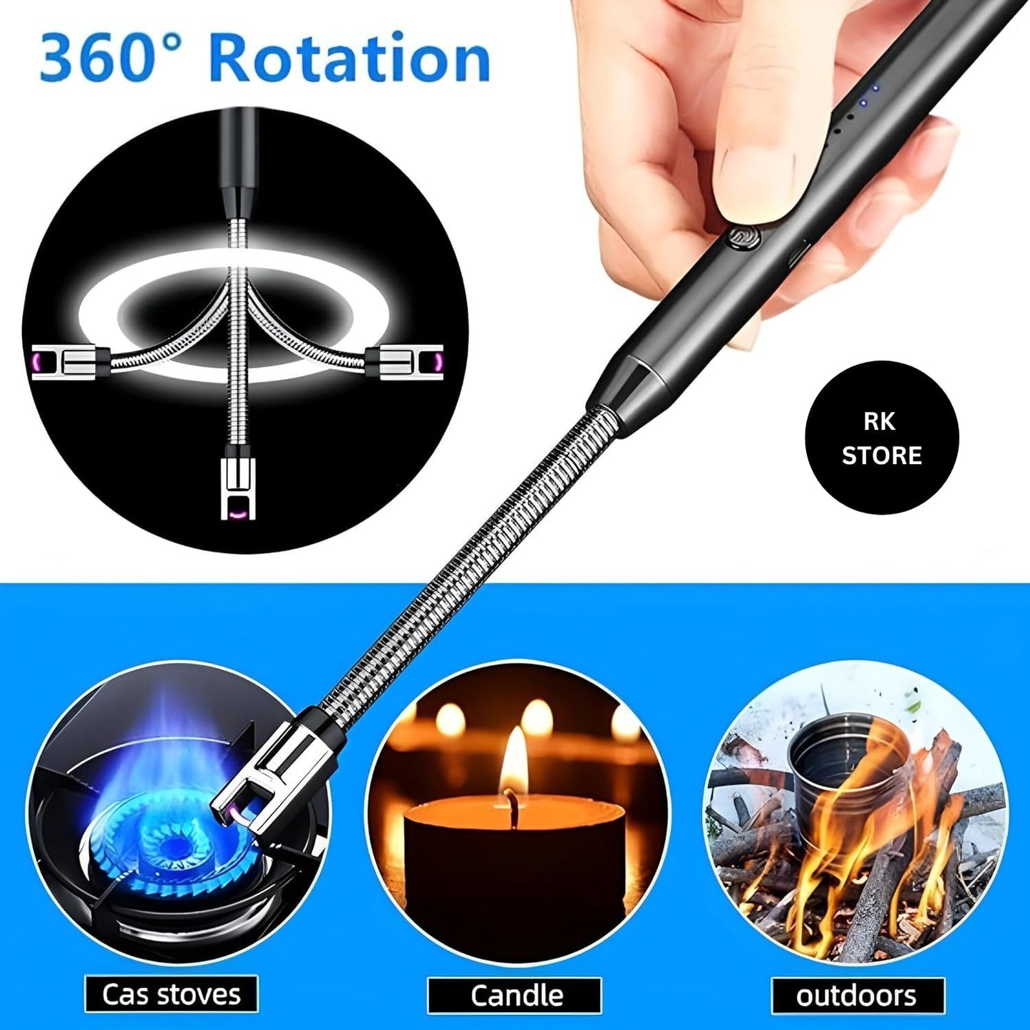 Electric Gas Lighter | Rechargeable Gas Lighter for Kitchen USB Charging