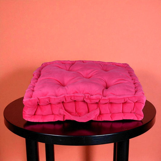 Floor Pillow Cushion – Pink Cotton | Large Seat Pillow for Meditation, Yoga & Living Room