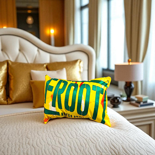 Frooti Pillow – Yellow Printed Kids Pillow | Extra Soft Goose Down Cushion