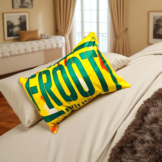 Frooti Pillow – Yellow Printed Kids Pillow | Extra Soft Goose Down Cushion