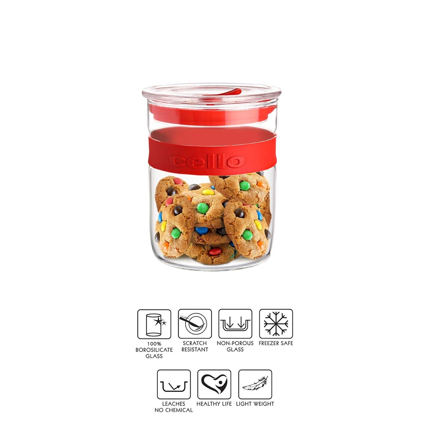 CELLO Vacu Fresh 600ml Borosilicate Glass Container – Airtight & Clear