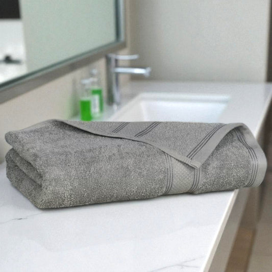 Grey Terry Cotton Bath Towel |Absorbent Grey Towel for Everyday Use