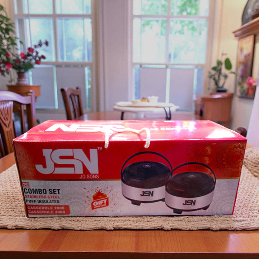 JSN Stainless Steel Casserole Set of 2 | Puff Insulated 2000ml Each