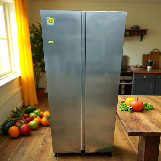 Kelvinator Fridge Double Door – 500 Litre Side by Side Refrigerator Silver