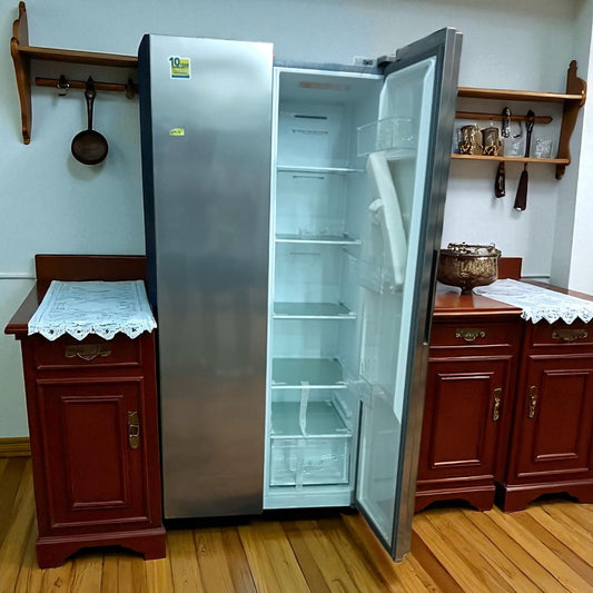Kelvinator Fridge Double Door – 500 Litre Side by Side Refrigerator Silver