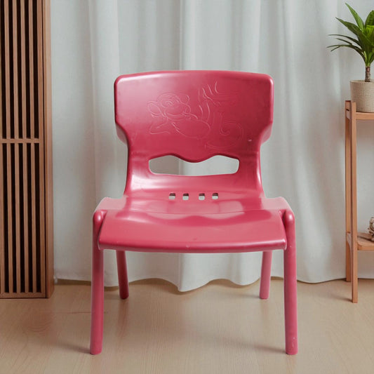 Kid's Plastic Chair Red – Solid Back Durable Chair for Children