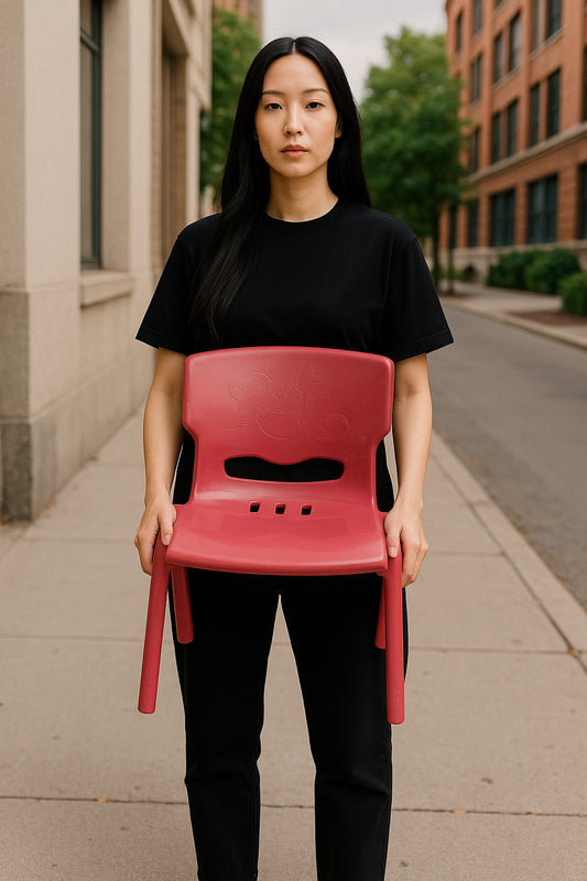 Kid's Plastic Chair Red – Solid Back Durable Chair for Children