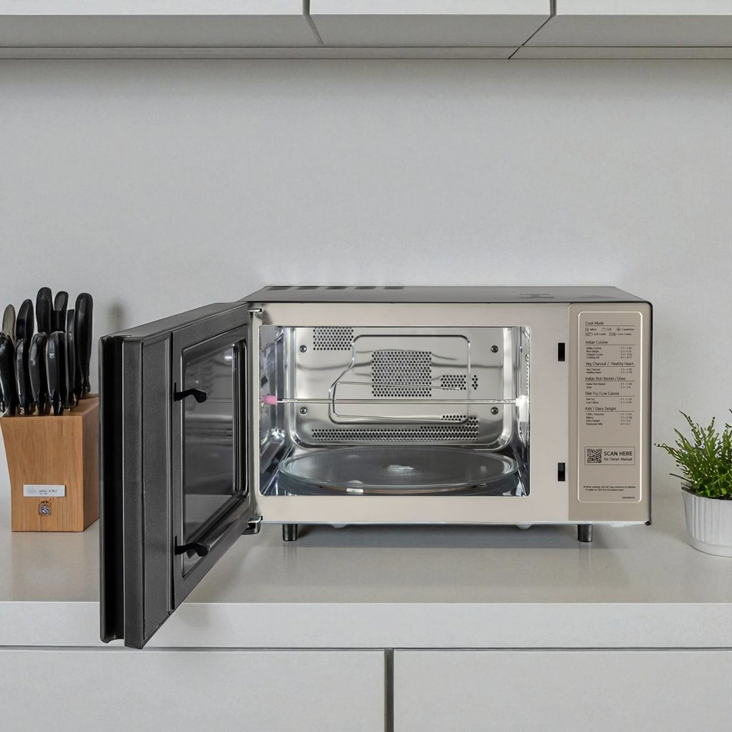 LG 28 Ltr Scan-To-Cook Charcoal Countertop Microwave Oven