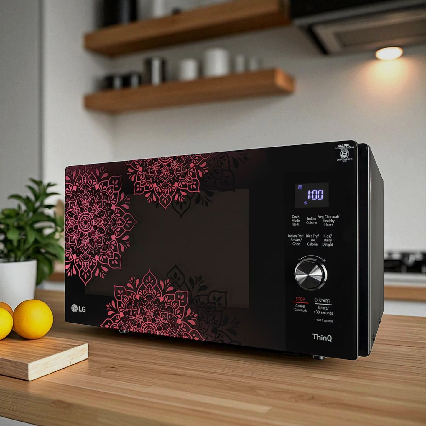 LG 28 Ltr Scan-To-Cook Charcoal Countertop Microwave Oven