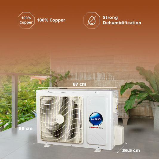 Lloyd 1.5 Ton Split AC – 3 Star Inverter with Copper Condenser (White)