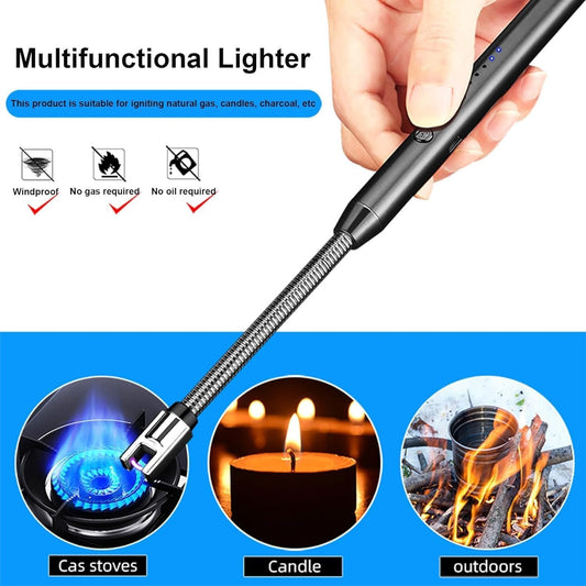 Gas Electric Lighter – Type C Rechargeable | Electric Lighter Kitchen With LED Battery Display