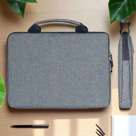 Grey 14.1" Laptop Briefcase – Waterproof Laptop Bag for Men