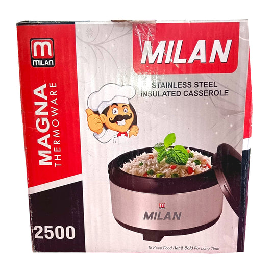 Milan Thermoware Casserole 2500ML – Stainless Steel Hot & Cold Food Server