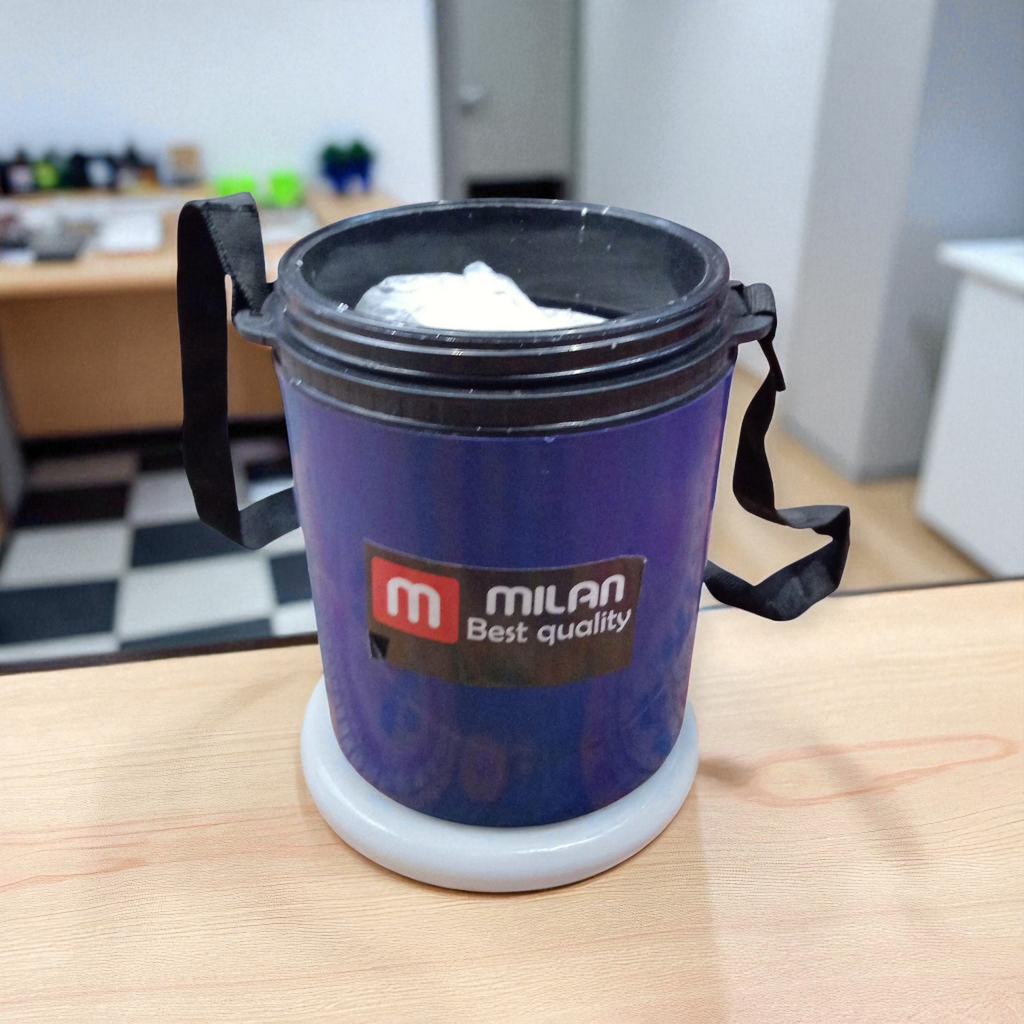 Milan Stainless Steel & Plastic Lunch Box | 3 SS Tiffin + 1 Plastic Small Tiffin (2-Piece Set)