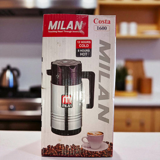 Milan Costa 1600ML Steel Mug – Stainless Steel Coffee & Travel Mug | 12H Cold, 8H Hot