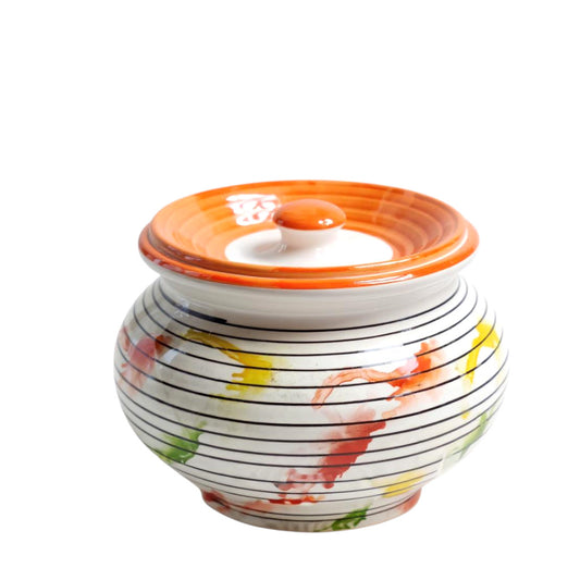 Handi Set – Dahi Serving, Biryani Handi & Curd Storage Pot – Handpainted Ceramic Canister