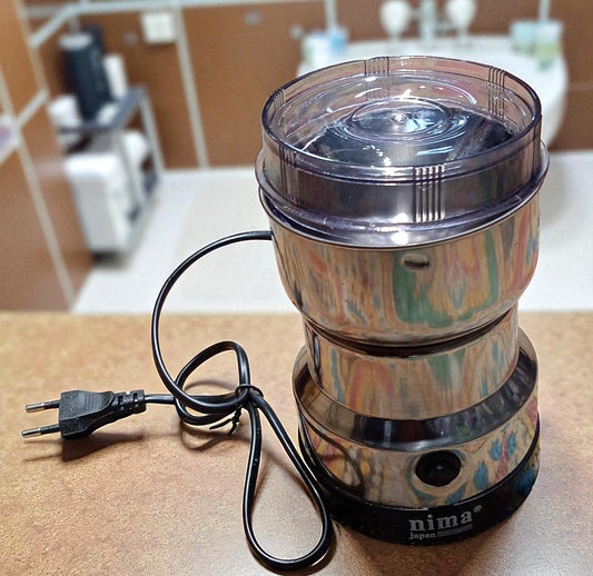 Nima 150W Electric Grinder – Stainless Steel Mini Mixer Grinder for Cereals (Silver)