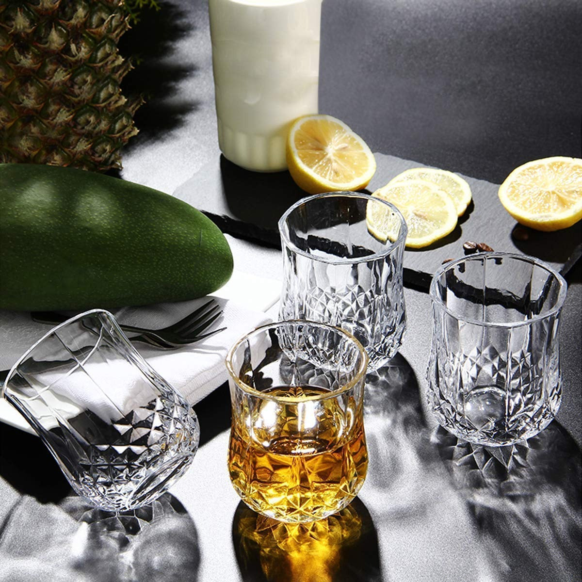 Diamond 330ml Sanjeev Kapoor Whiskey Glasses Set of 6 – Double Old Fashioned Crystal