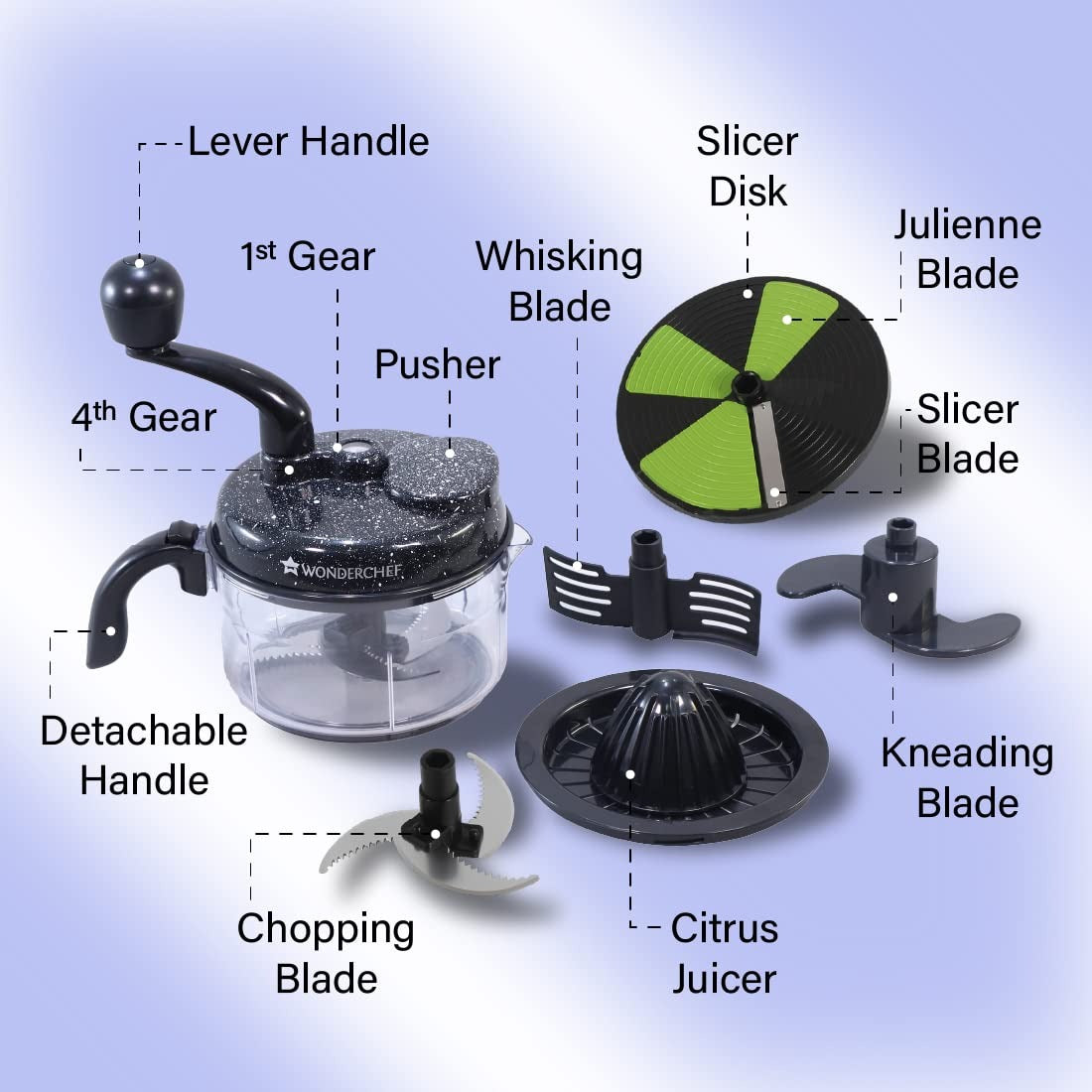 Sanjeev Kapoor Wonderchef Turbo Chopper with Atta Kneader |Sanjeev Kapoor Wonderchef Turbo Chopper with Atta Kneader | Manual Vegetable Cutter